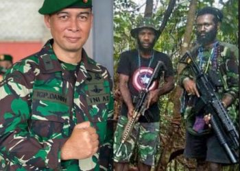 Kolase Fotot Kepala BIN Papua Brigjen TNI Putu IGP Dani NK dan KKB (Ist)