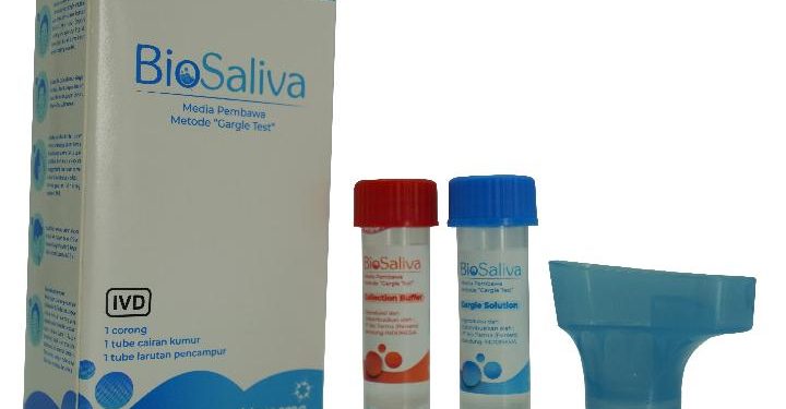 Tampilan Bio Saliva, alat tes Covid-19 dengan sampel cairan kumur yang dikembangkan PT Bio Farma. Kredit: PT Bio Farma