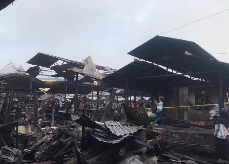 Kebakaran di Los Maco Pasar Bawah Bukittinggi, Sabtu (11/9/2021)