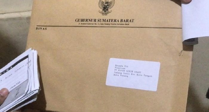 Penampakan surat minta sumbangan bertandatangan Gubernur Sumbar (Ist)