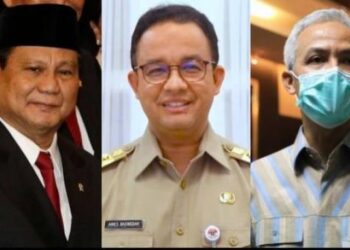 Kolase Foto: Prabowo Subianto, Anies Baswedan dan Ganjar Pranowo (Int)