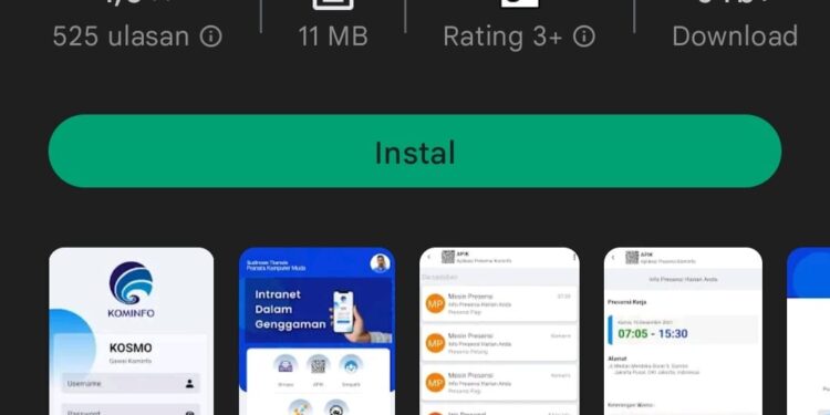 Salah satu aplikasi milik Kominfo yang dihujani bintang satu oleh warganet
