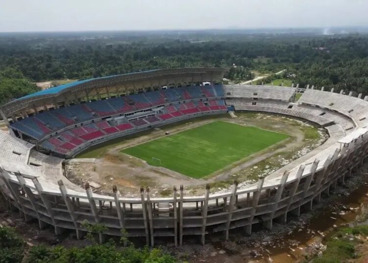 Progres pembangunan Stadion Utama Sumbar hingga Juni 2022 (foto: @/stadionutamasumbar)