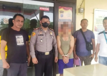 MJ (46) pelaku pencabulan terhadap bocah di Pasaman Barat ditangkap di Riau (Dok. Humas Polres Pasaman Barat)