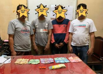 Tertangkap Basah Main Judi Koa, Empat Bapak-bapak di Kayu Tanam Digelandang ke Polres (ist)