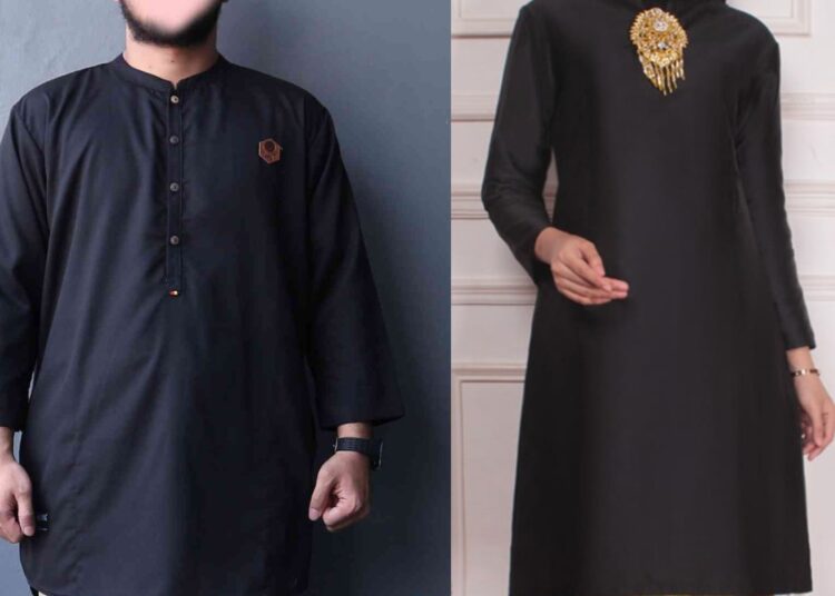 Model baju taluak bulango lengan panjang (kiri) dan baju kurung basiba warna hitam (kanan) (ist)