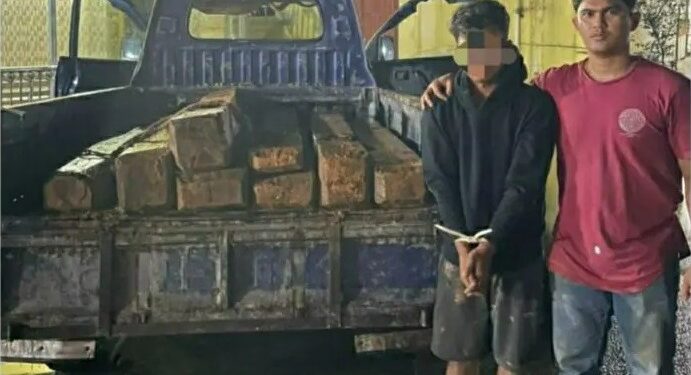 Tim Opsnal “Macan Kumbang” Sat Reskrim Polres Pesisir Selatan berhasil mengamankan seorang pelaku yang diduga keras melanggar tindak pidana Ilegal Logging.