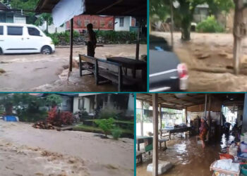 Tingginya curah hujan yang mengguyur di sejumlah wilayah Sumatra Barat, salah satunya di kabupaten Pasaman Barat (Pasbar)menyebabkan kawasan Talamau kebanjiran, Rabu (21/9/2022).