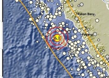 Titik gempa pertama yang mengguncang Kepulauan Mentawai (Dok. BMKG)