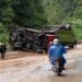 Mobil rebah kuda di kawasan Sitinjau Lauik, Minggu (2/10/2022). Foto: Ist