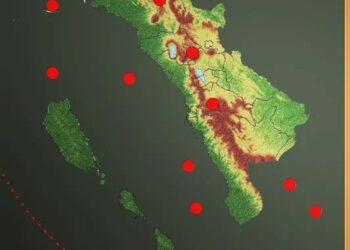 Lokasi pusat gempa yang mengguncang Sumbar dalam sepekan terakhir (ist)