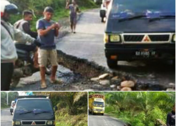 Tangkapan layar kondisi jalan provinsi di Solok Selatan yang rusak parah setelah seminggu baru diaspal (ist)
