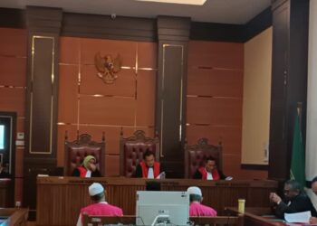 Sidang lanjutan kasus korupsi dana hibah KONI Padang di Pengadilan Negeri Padang (ist)