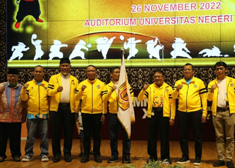 Pomnas XVII 2022 di Kota Padang resmi ditutup, Sabtu (26/11/2022) malam. DKI Jakarta berhasil meraih juara umum pada ajang itu, sedangkan Sumbar berada di peringkat kelima. [Foto: Dok. Diskominfotik Sumbar]