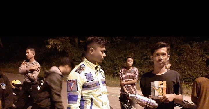 Balap Liar Tengah Malam, Knalpot Racing Milik Remaja di Sawahlunto Disita Polisi