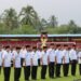 Bupati Sijunjung Benny Dwifa memimpin apel organik di Lapangan M Yamin Muaro, Rabu (26/4/23).