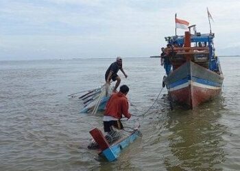 Tim SAR Gabungan melakukan perairan korban kapal karam  di Perairan Muaro Binguang, Nagari Katiagan, Kecamatan Kinali, Kabupaten Pasaman Barat, Selasa (9/5/2023).