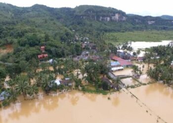 Penampakan banjir di Kabupaten Limapuluh Kota, Sumbar