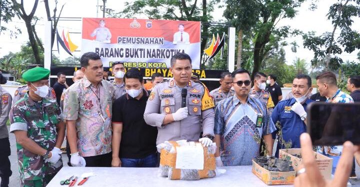 Polres 50 Kota gelar pemusnahan barang bukti narkoba