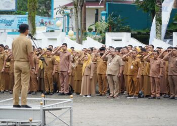 Apel pagi ASN Pemkab Solok Selatan pada Senin, 15 Januari 2024.