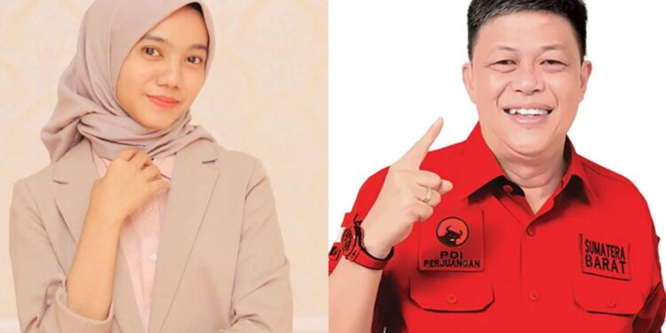 Caleg PDIP Zahra Mardiah Anwar dan Alex Indra Lukman bersaing ketat memperebutkan kursi DPR RI Dapil Sumbar I. Foto: Ist