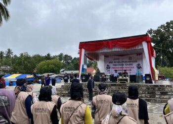 Apel Patroli Pengawasan Masa Tenang Pemilu tahun 2024 di Ruang Terbuka Hijau (RTH) Muaro, Minggu (11/2/24).