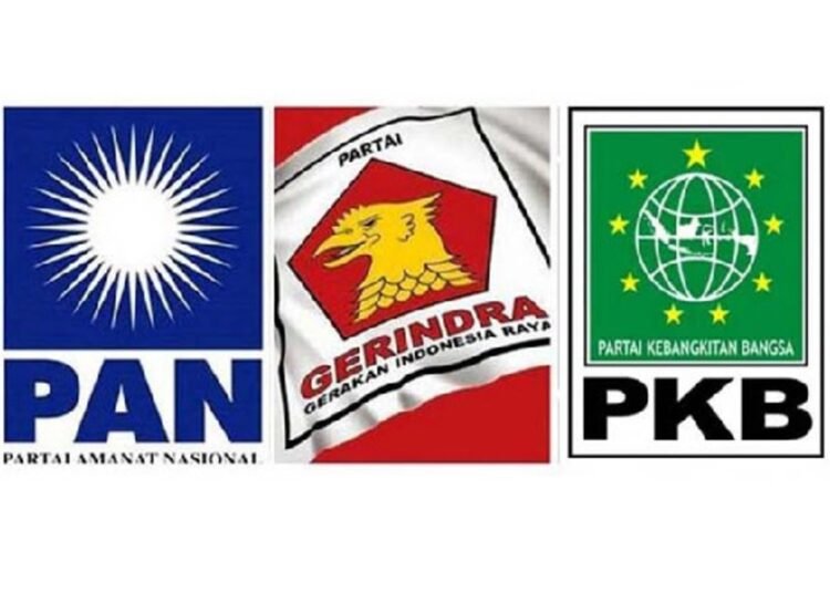 Ilustrasi partai politik PKB, Gerindra dan PAN (foto: istimewa)