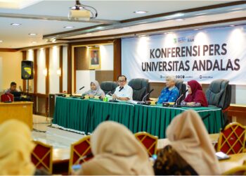 Konferensi pers penerimaan mahasiswa baru Universitas Andalas pada Kamis, 1 Februari 2024.