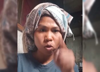 Viral di media sosial seorang emak-emak mencaci mahasiswa KKN di Limapuluh Kota (foto: tangkap layar akun TikTok @metafebrina)