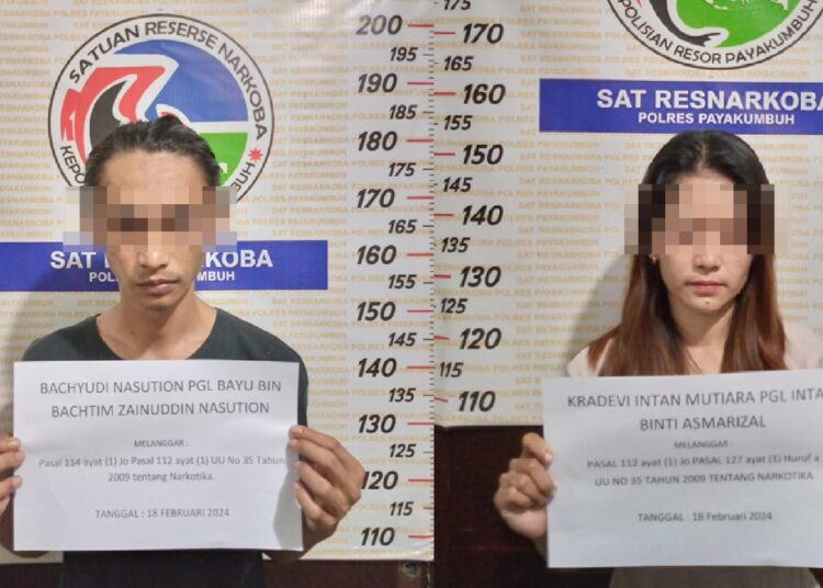 Polisi menangkap sepasang kekasih lagi memakai narkoba di rumahnya di Limapuluh Kota (foto: Humas Polres Payakumbuh)