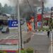 Kebakaran becak di SPBU di Padang