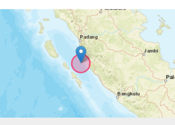 Tangkap layar BMKG gempa di Pesisir Selatan.