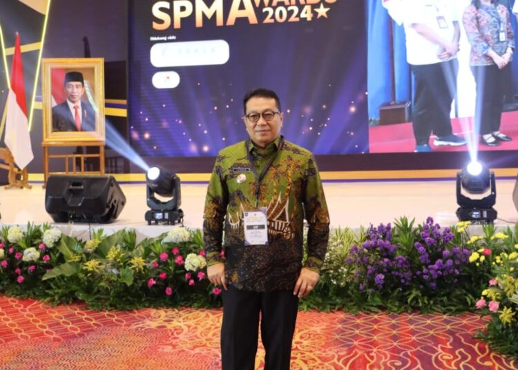 Penjabat Wali Kota Payakumbuh Jasman menghadiri pergelaran penghargaan Standar Pelayanan Minimal (SPM) Award 2024 di Auditorium Hotel Bidakara Jakarta, Rabu (24/4/2024).