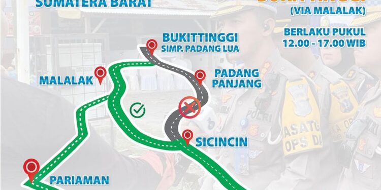 One Way System di Sumbar (foto: instagram ditlantas_poldasumbar).