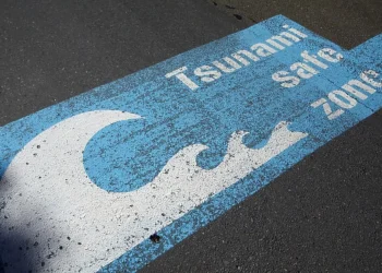 llustrasi Blue Line Tsunami Safe Zone (foto: istimewa)