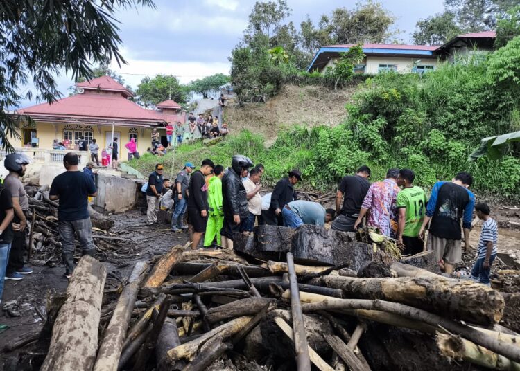 Salah satu kawasan terdampak banjir bandang di Kota Padang Panjang.