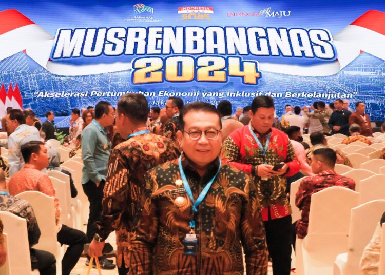 Penjabat Wali Kota Payakumbuh Jasman Dt. Bandaro Bendang menghadiri Musrenbang Nasional 2024 di Jakarta Convention Center (JCC), Senayan Jakarta, Senin (6/5/2024).