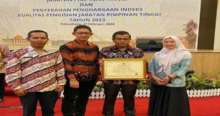 Pemerintah Kota (Pemko) Bukittinggi meraih penghargaan pengisian Jabatan Pimpinan Tinggi (JPT) tahun 2023.