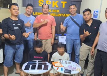 Dua pelaku dan barang bukti diamankan di Mapolsek Lembah Malintang Pasaman Barat. Ist