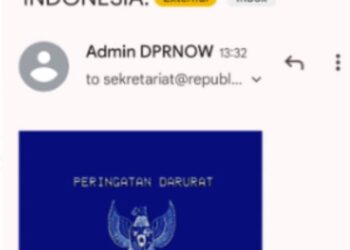 Tangkap layar email DPR RI diretas (foto: Narasi)