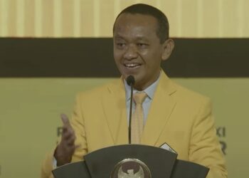 Foto: Ketua Umum DPP Partai Golkar, Bahlil Lahadalia saat penutupan Munas XI Partai Golkar 2024 di Jakarta, Rabu (21/8/2024). (YouTube/Golkar Indonesia)