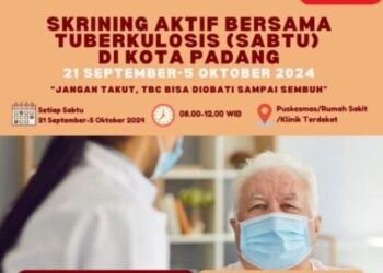 Skrining TBC gratis di seluruh puskesmas di Kota Padang.