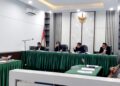 Sidang sengketa informasi publik tahap pembuktian dengan pemohon media Penaharian dengan termohon Baznas Sumatera Barat di ruang sidang Komisi Informasi Publik Sumbar, Kamis (19/9/2024).