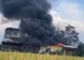 gudang Kacang GDR di Kabupaten Tanah Datar terbakar pada Sabtu (7/9) pagi.