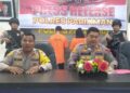 Konferensi pers Polres Pariaman terkait kasus kakak tiri menjual adik ke 5 pria hidung belang.