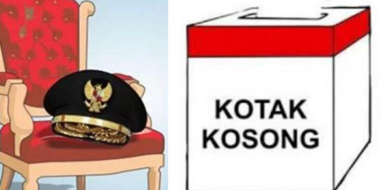 Ilustrasi paslon tunggal vs kotak kosong (foto: ist)