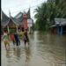 Banjir menggenangi Nagari Sungai Gimba, Kecamatan Ulakan Tapakis, Padang Pariaman, pada 2023.