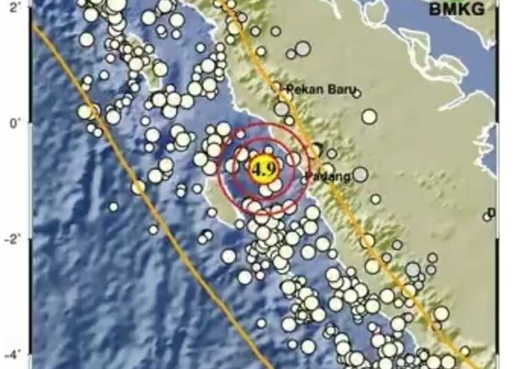 Titik koordinat gempa Senin (9/12). Sumber: BMKG