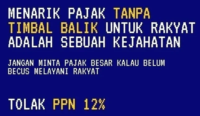 Petisi batalkan kenaikan PPN 12%.