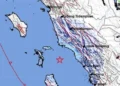 Peta gempa bumi mengguncang Pasaman Barat. (BMKG)